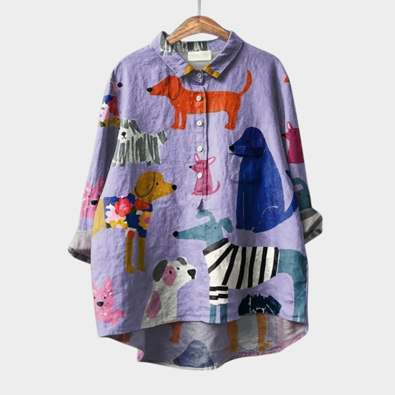 Lucy™ - Dog Print Blouse