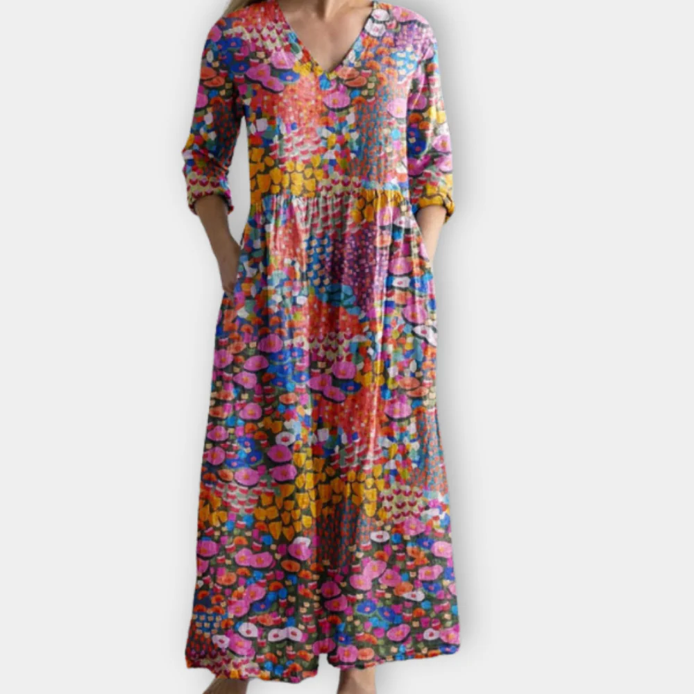 Juliet - Flatterende, vloeiende boho maxi-jurk