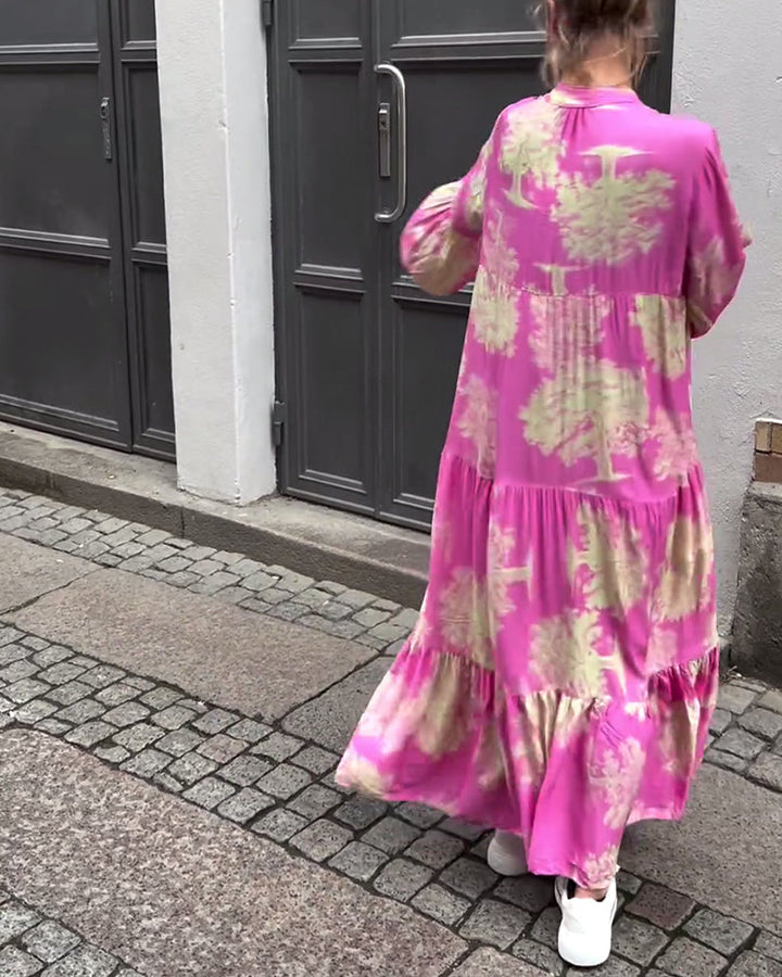 Giavanna - Casual jurk met wijde mouwen en lange print