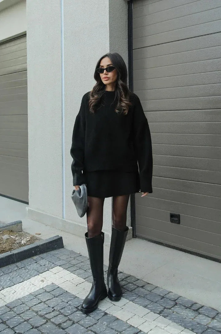 Carol - Knit Skirt Suit (Top + Skirt)