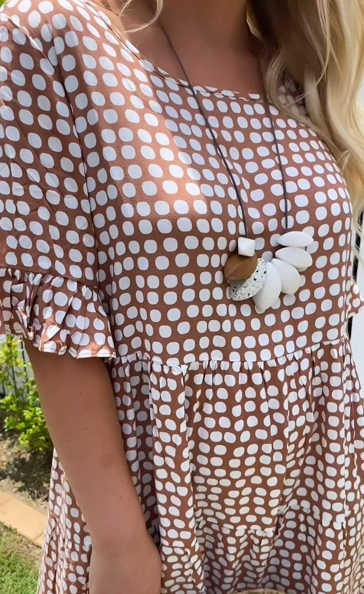 Rebecca - Casual chique midi-jurk met ruchesmouwen