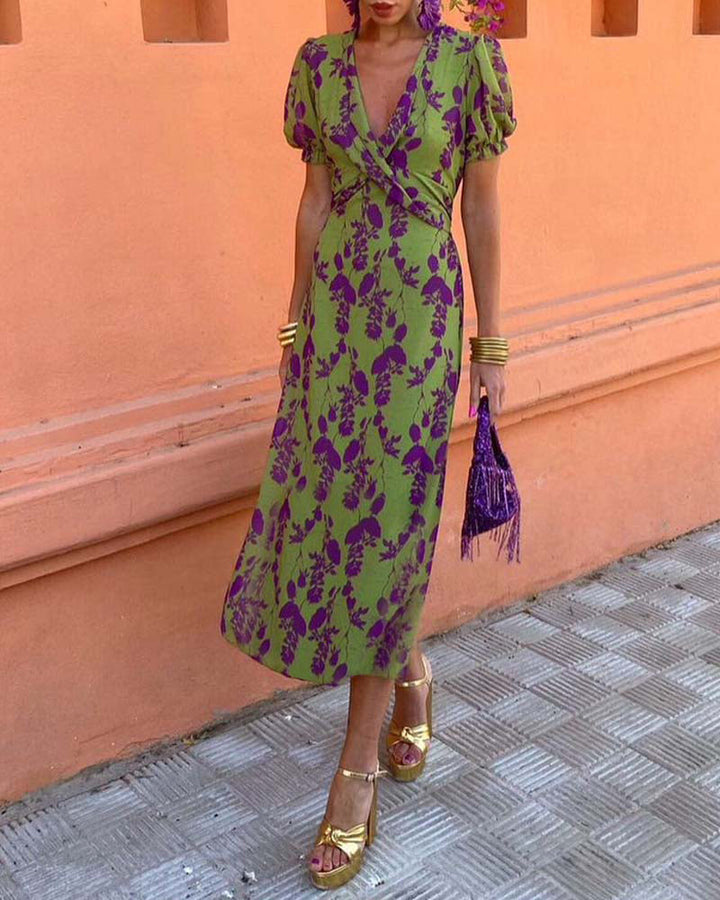 Della - Geplooide Boho-jurk met bloemenprint voor dames
