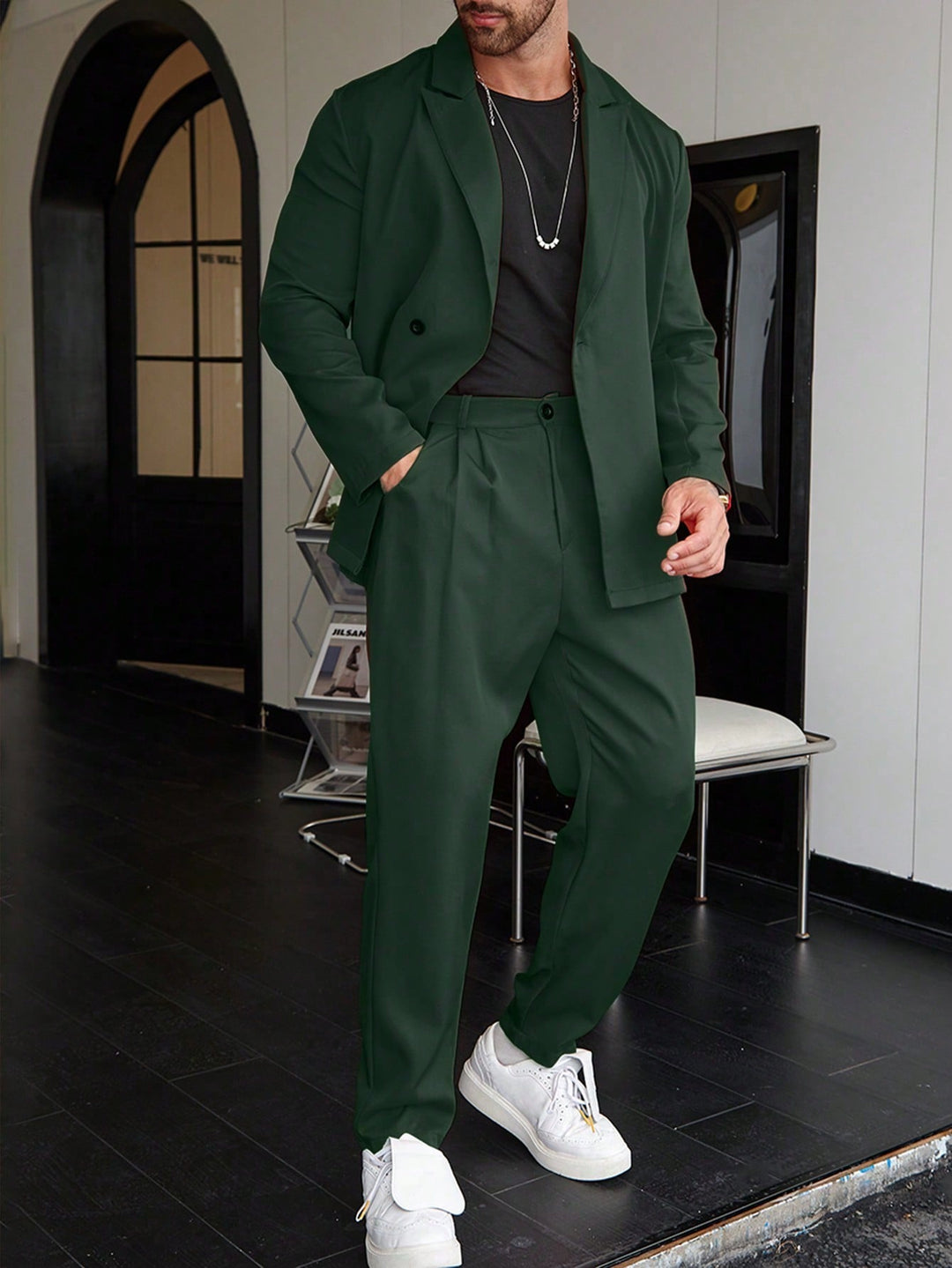 Casual One-Color Men’s Suit