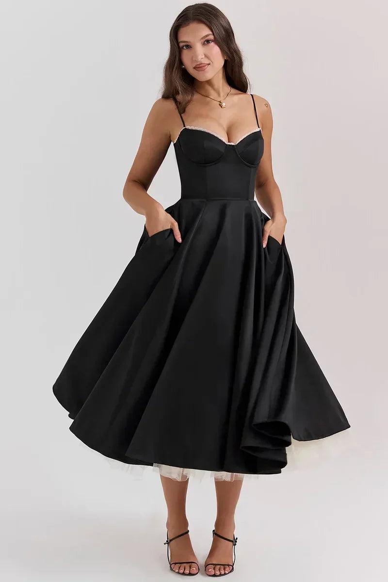 Minerva - Luxe spaghettibandjes prinsessenjurk