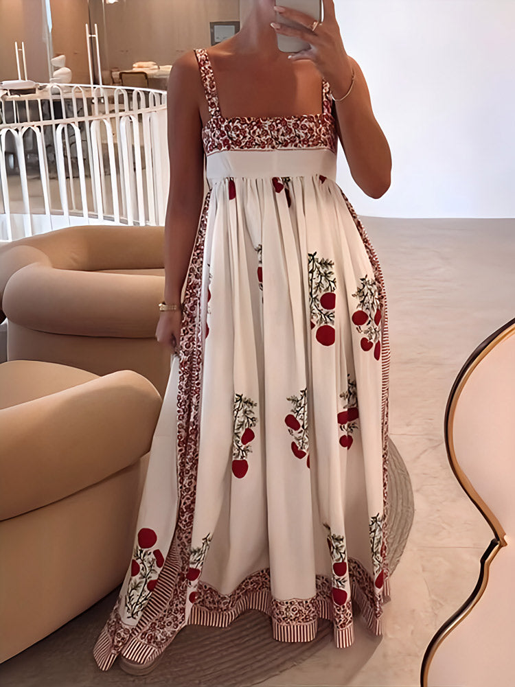Lyla - Maxi-jurk met spaghettibandjes en bloemenprint
