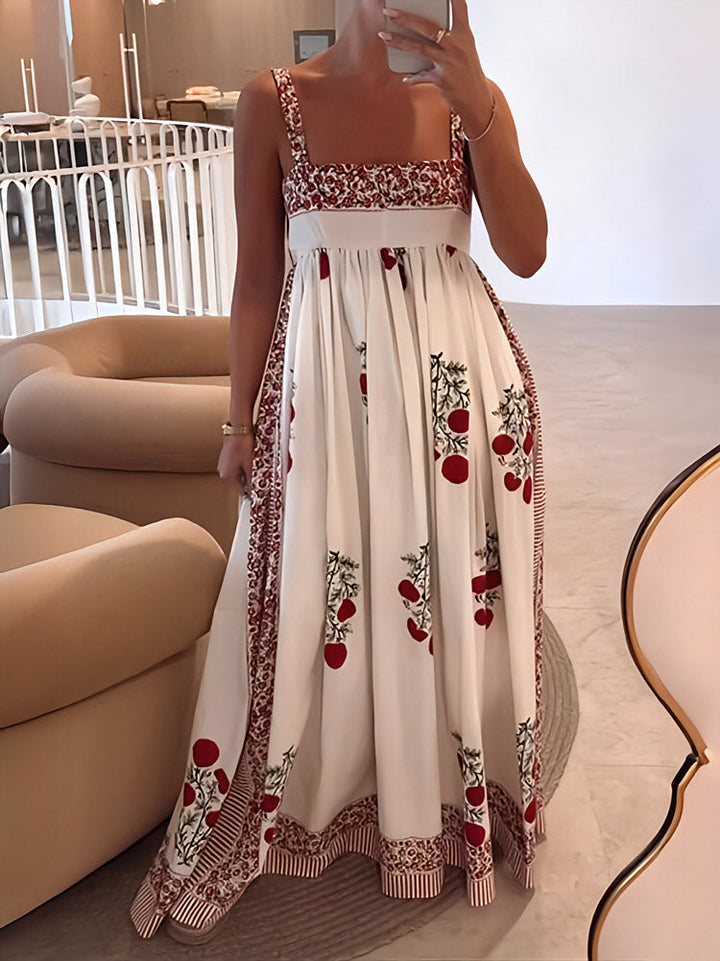 Lyla - Maxi-jurk met spaghettibandjes en bloemenprint