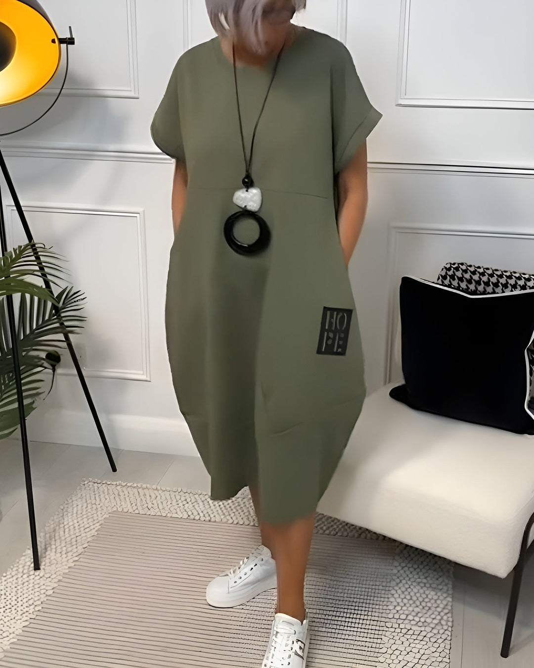 Cleo - Stijlvolle jurk met korte mouwen