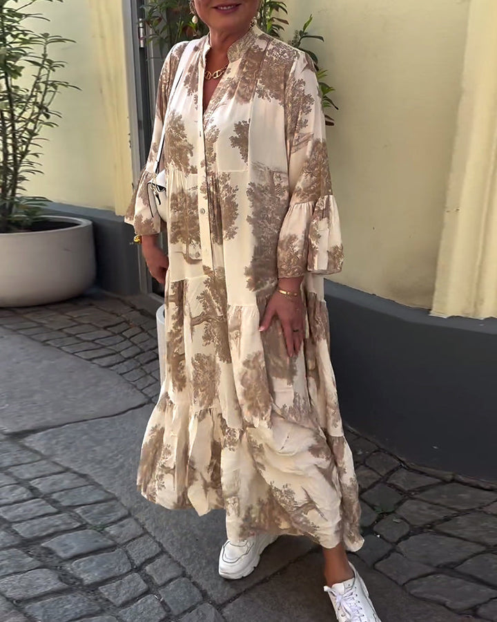 Giavanna - Casual jurk met wijde mouwen en lange print