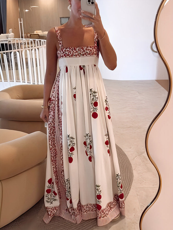 Lyla - Maxi-jurk met spaghettibandjes en bloemenprint