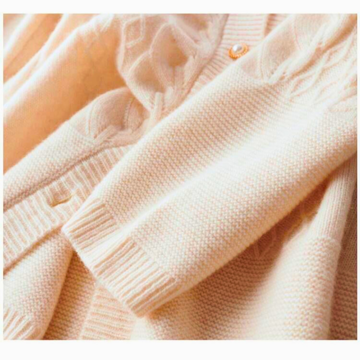 Alexandrine™ - Round Neck Wool Cardigan for Women
