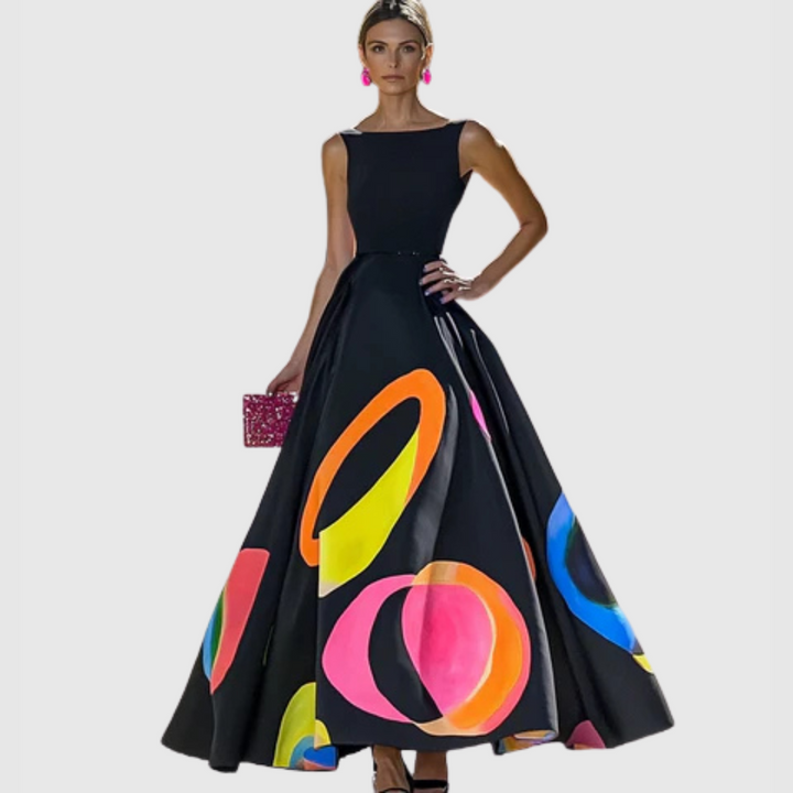 Anya - Kleurrijke uitgeholde bodycon maxi-jurk