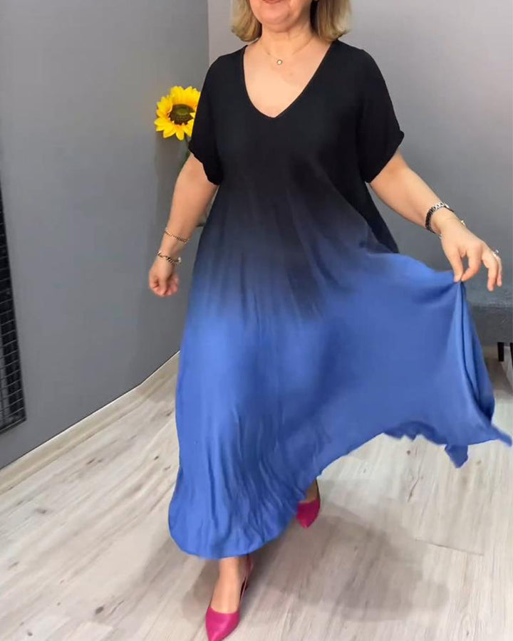 Joan - Zomerse maxi-jurk met kleurverloop