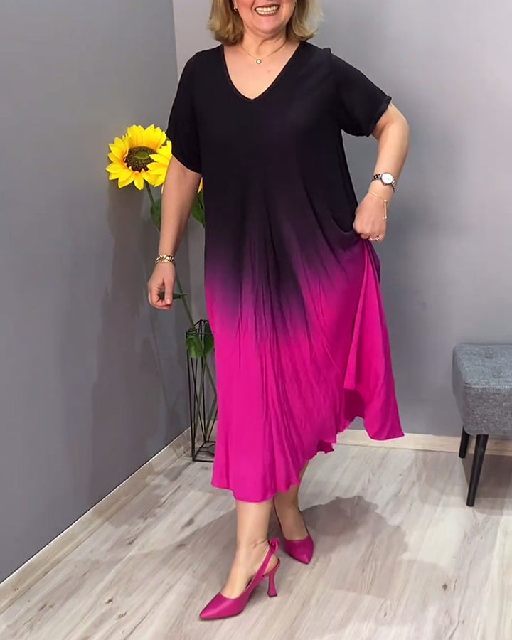 Joan - Zomerse maxi-jurk met kleurverloop