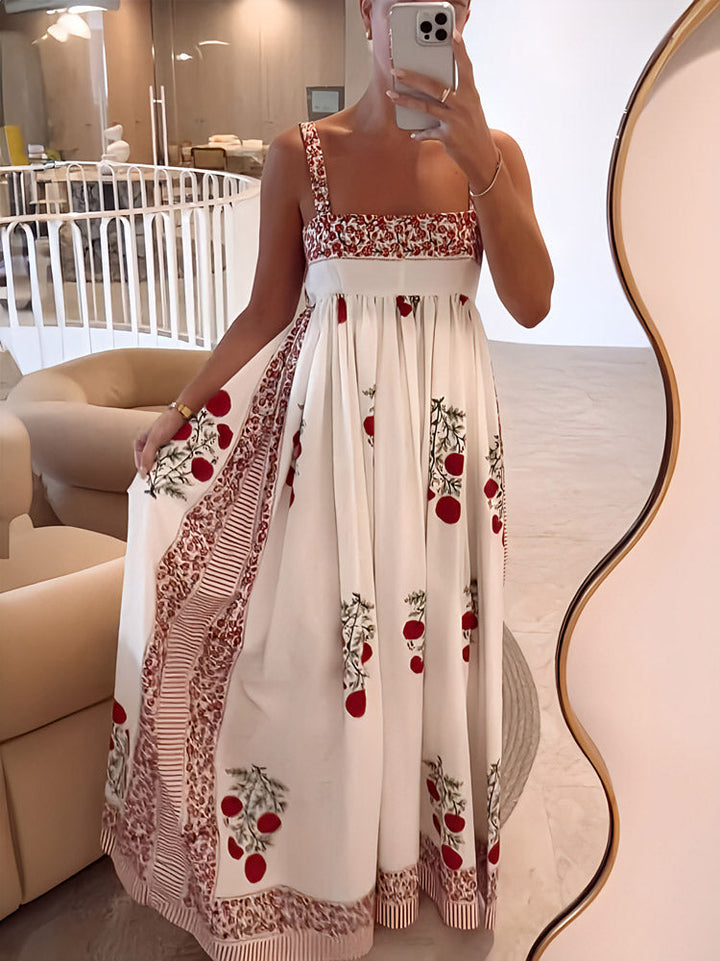 Lyla - Maxi-jurk met spaghettibandjes en bloemenprint