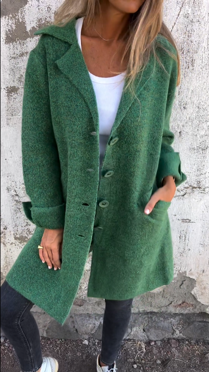 Mia | Long Casual Coat with Lapels