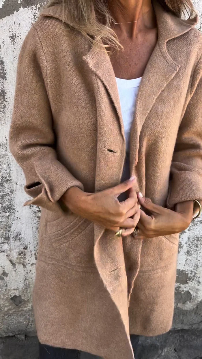 Mia | Long Casual Coat with Lapels