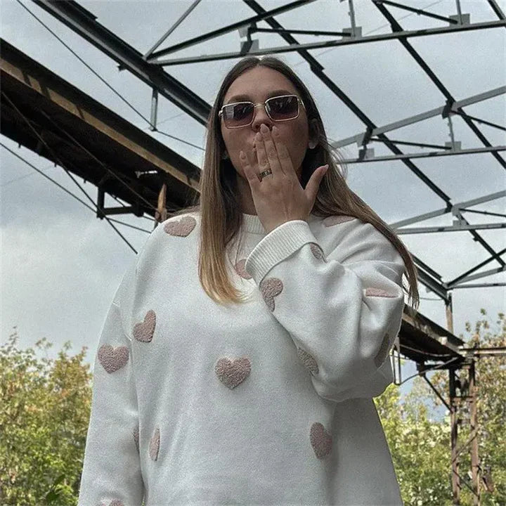 Abigail™ - Knit Sweater with Heart Pattern