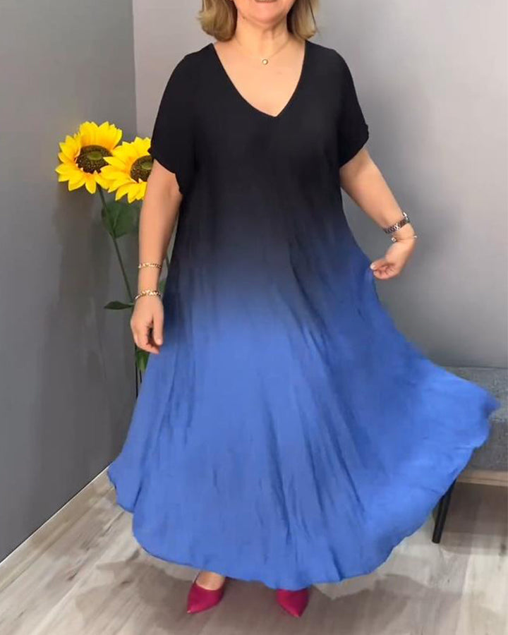 Joan - Zomerse maxi-jurk met kleurverloop