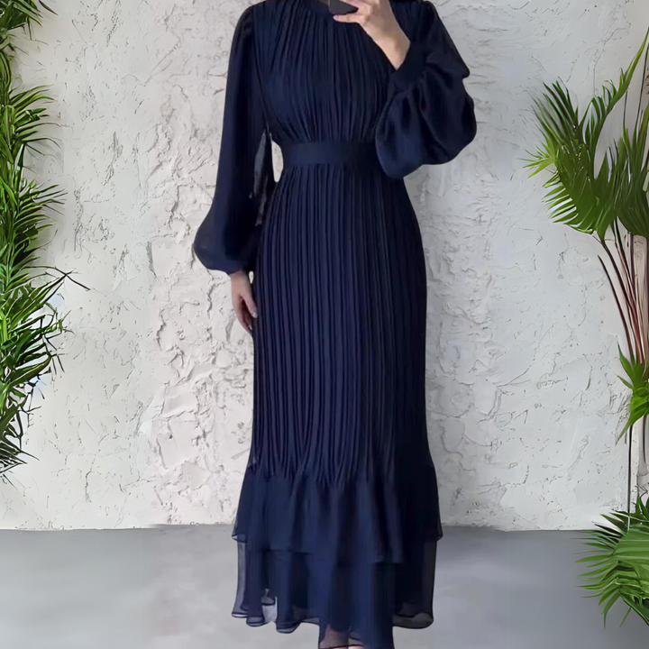 Cami - Chique Franse herfstavondjurk met mesh-accenten