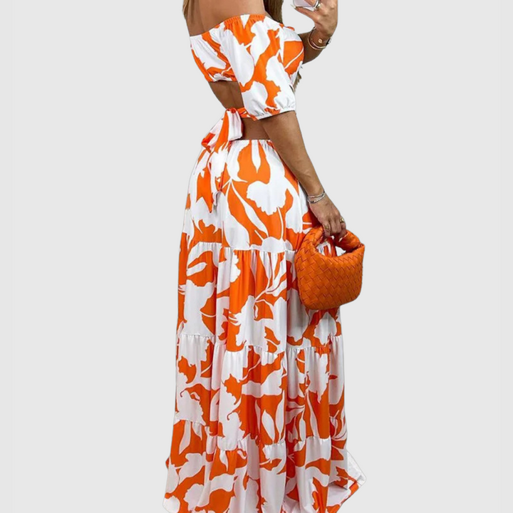 Arden - Elegante midi-jurk met onregelmatige nerf en uitsparingen 
