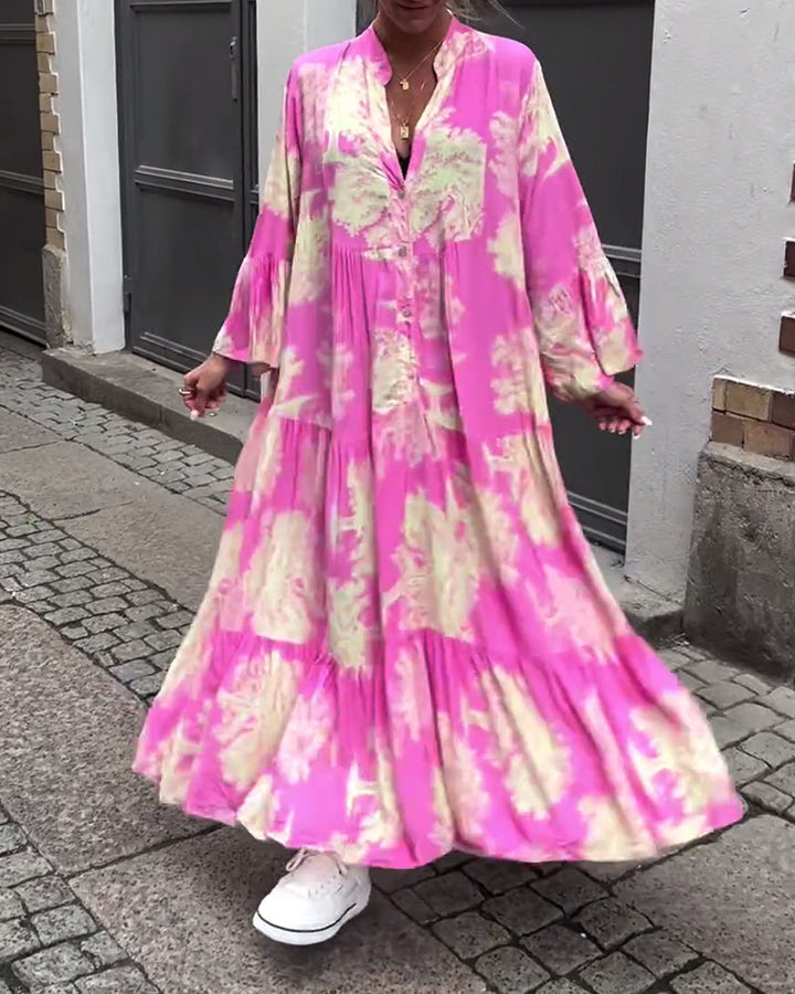 Giavanna - Casual jurk met wijde mouwen en lange print