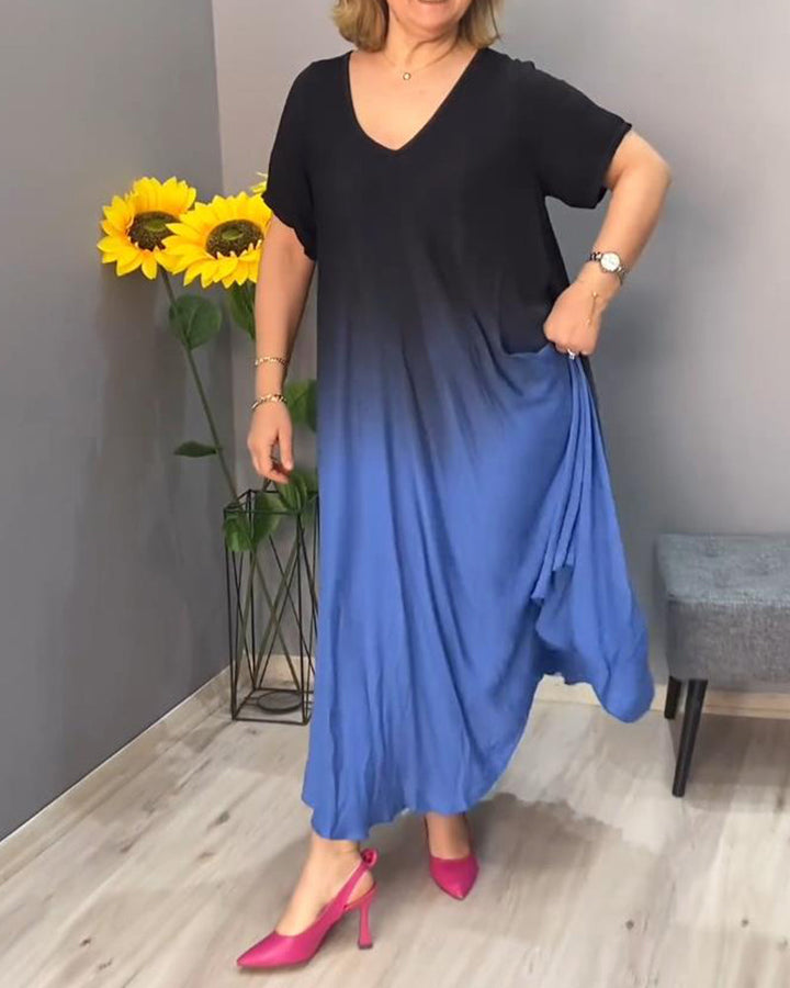 Joan - Zomerse maxi-jurk met kleurverloop