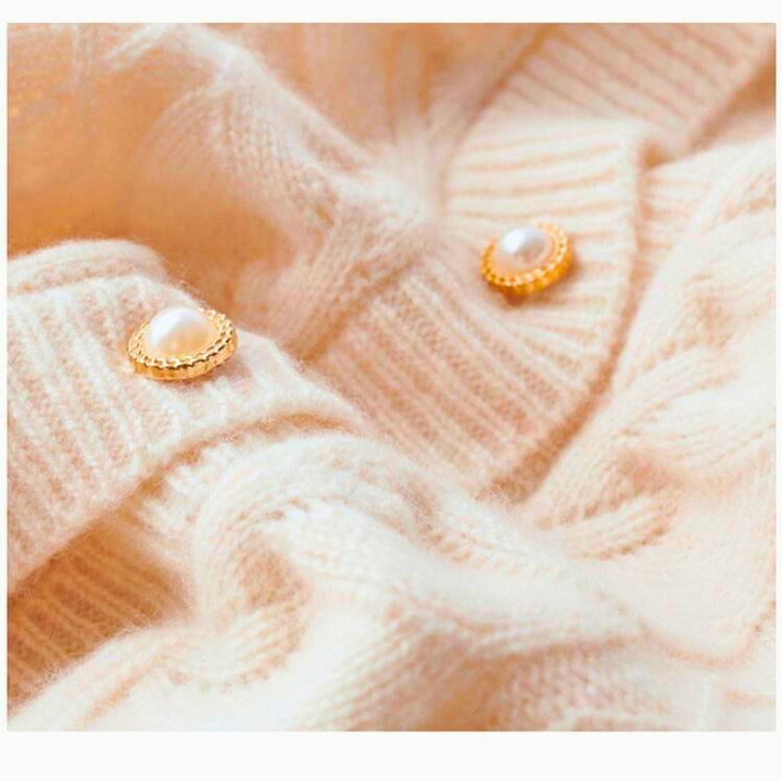 Alexandrine™ - Round Neck Wool Cardigan for Women