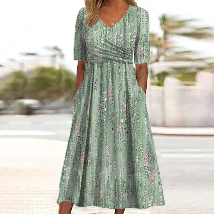 Pristine - A-lijn jurk met hoge taille en bloemenprint