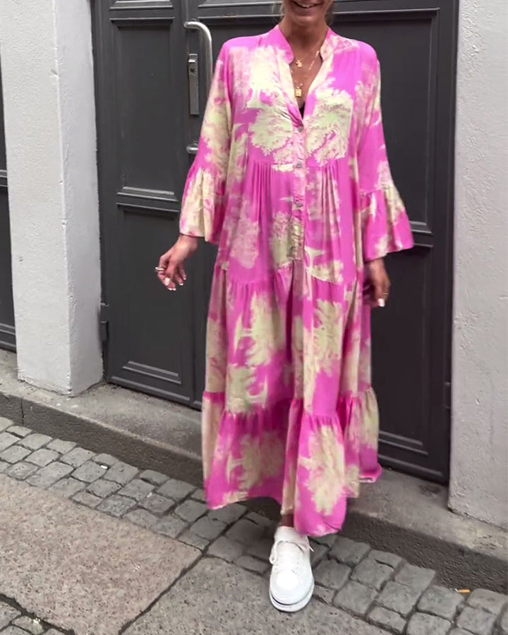 Giavanna - Casual jurk met wijde mouwen en lange print