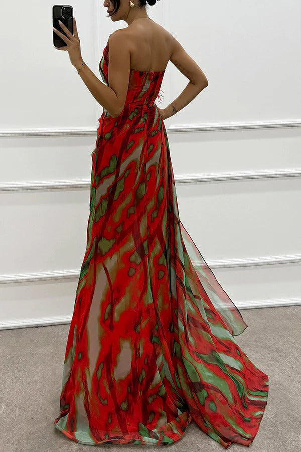 Elena | Levendige maxi-jurk