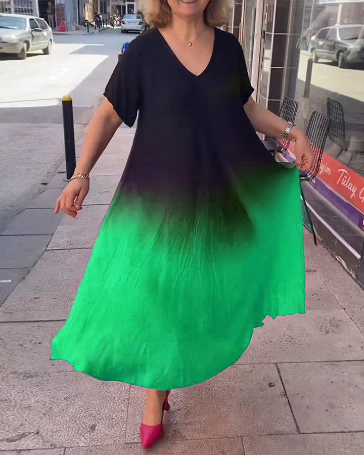 Joan - Zomerse maxi-jurk met kleurverloop
