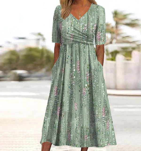 Pristine - A-lijn jurk met hoge taille en bloemenprint
