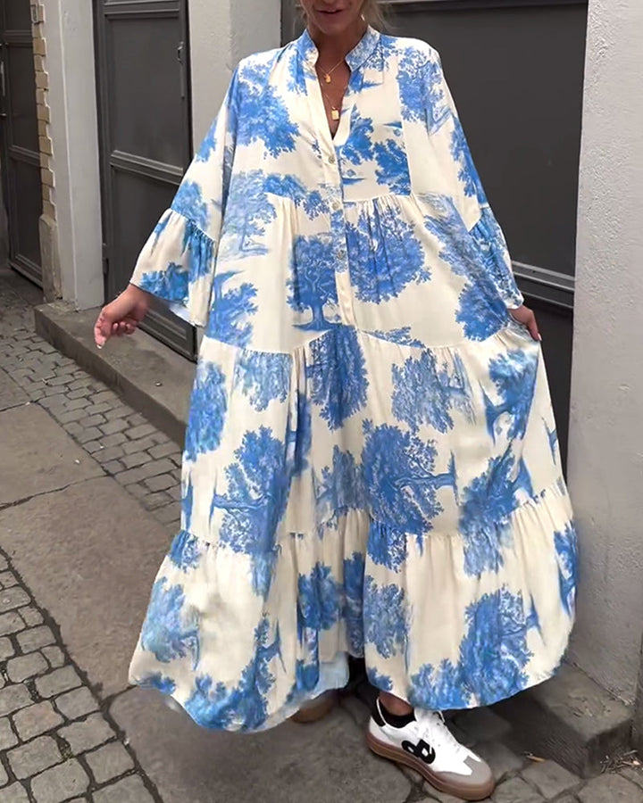Giavanna - Casual jurk met wijde mouwen en lange print