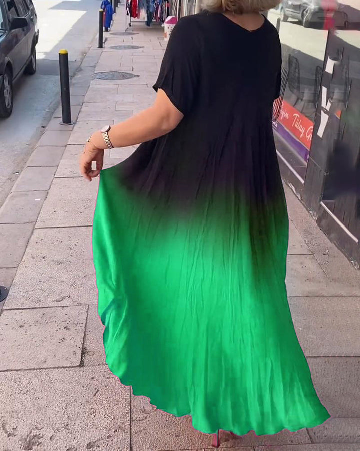Joan - Zomerse maxi-jurk met kleurverloop