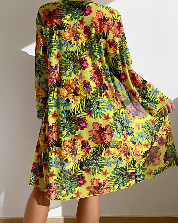 Isla - Tropische print bikiniset met cover-up