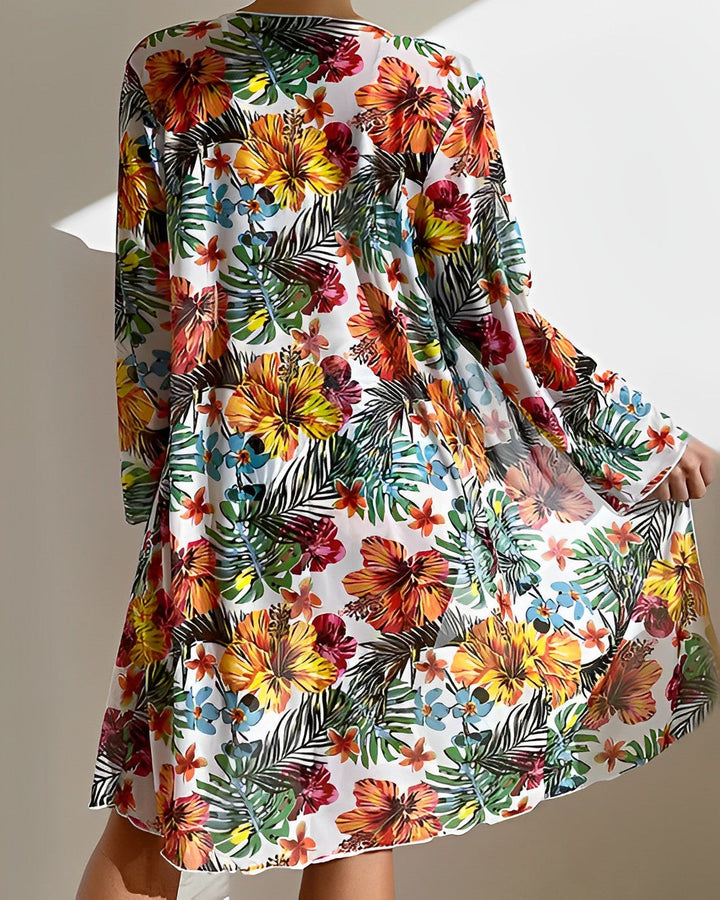 Isla - Tropische print bikiniset met cover-up