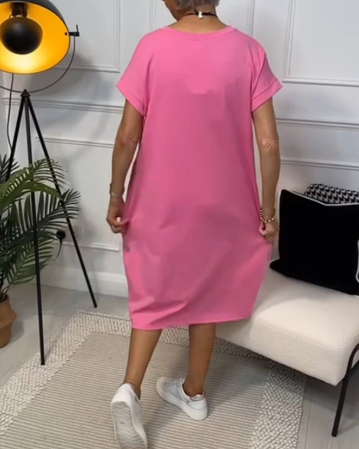 Cleo - Stijlvolle jurk met korte mouwen