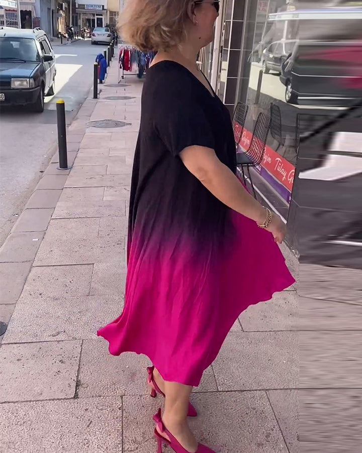 Joan - Zomerse maxi-jurk met kleurverloop