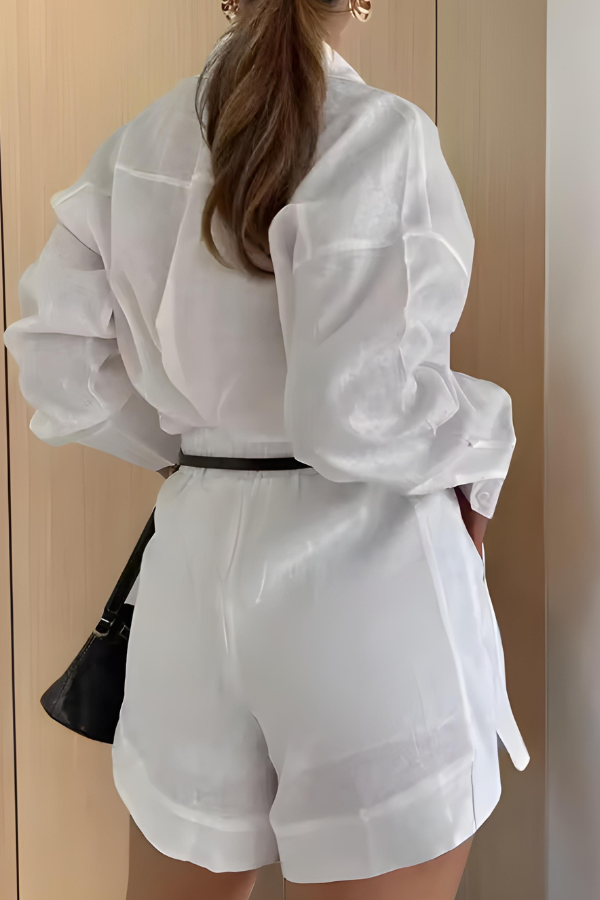 Braylee - Set van een los shirt met lange mouwen en een korte broek