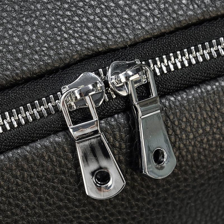 CHARLEROI Black Leather Travel Bag