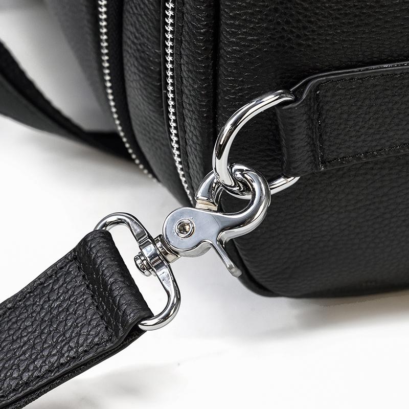 CHARLEROI Black Leather Travel Bag