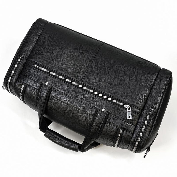 CHARLEROI Black Leather Travel Bag