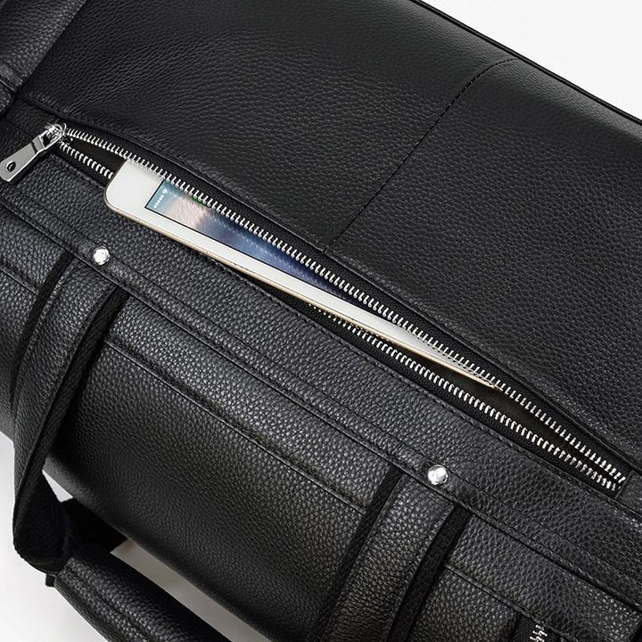 CHARLEROI Black Leather Travel Bag
