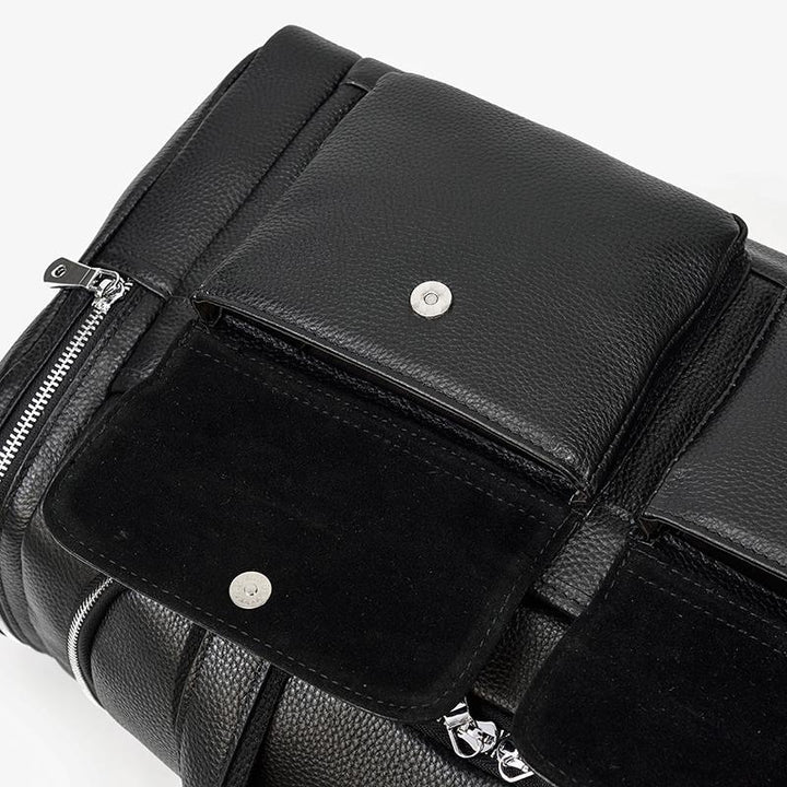 CHARLEROI Black Leather Travel Bag