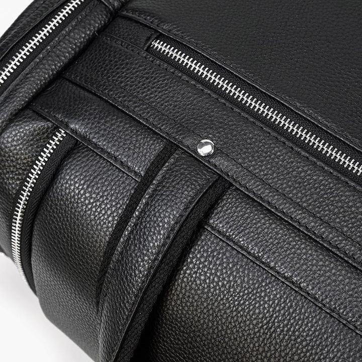 CHARLEROI Black Leather Travel Bag