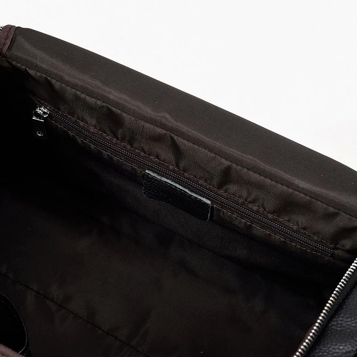 CHARLEROI Black Leather Travel Bag