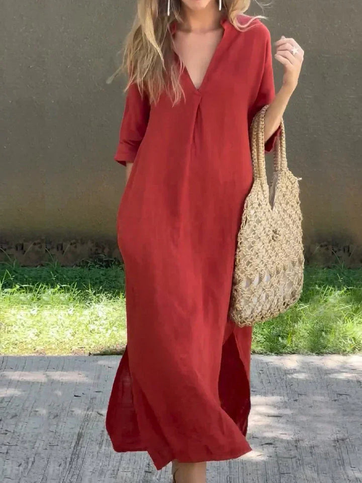 Alexa - Chique V-hals zomer maxi-jurk