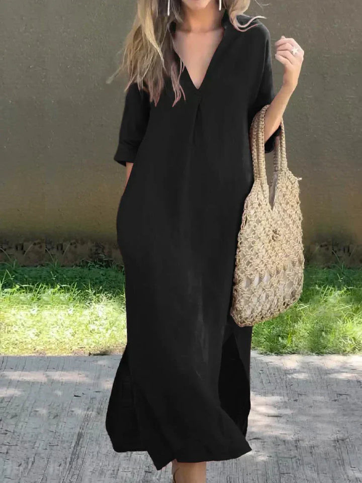 Alexa - Chique V-hals zomer maxi-jurk