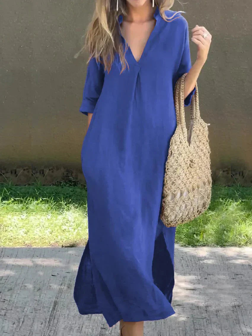 Alexa - Chique V-hals zomer maxi-jurk