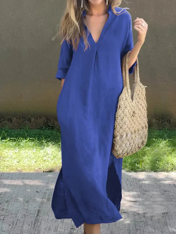 Alexa - Chique V-hals zomer maxi-jurk